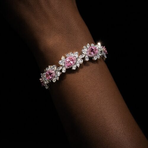 Pink Pear Diamond Bracelet